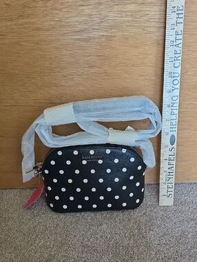 kate spade Black with White Polka Dot Crossbody Bag